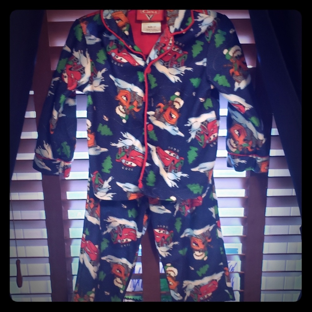 2 piece cars flannel pj set